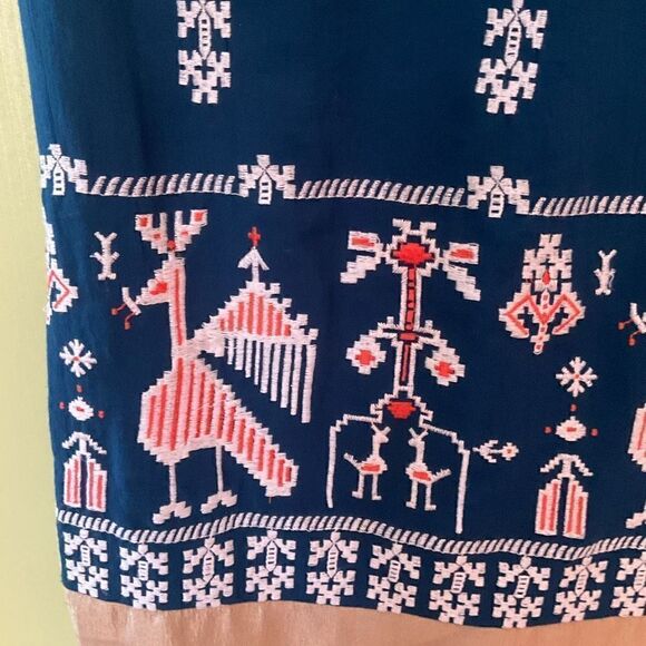 Anthropologie Floreat Dress, 0. Navy and Gold. Lovely - Picture 7 of 13